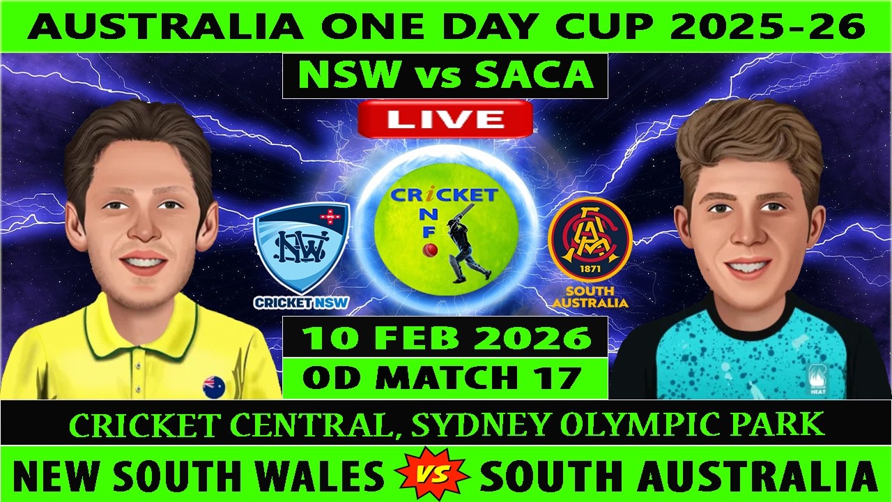 New South Wales vs South Australia | NSW vs SACA Live | Australia One Day Cup 2025-26 | TAS vs NSW