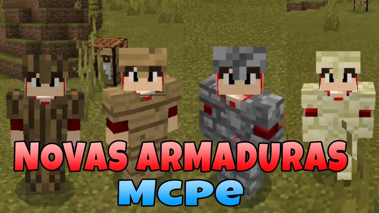 NOVAS ARMADURAS PARA O MINECRAFT PE 1.14 - YouTube