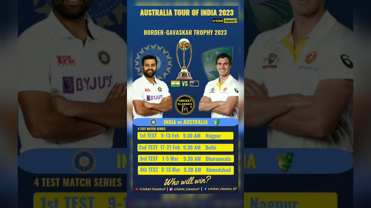 Australia tour of India 2023 | Border-Gavaskar Trophy 2023 