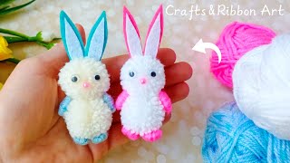 💖🌟 Super Easy Cute Bunny Making Idea with Yarn - You will Love It !! DIY Rabbit Bunny Keychain