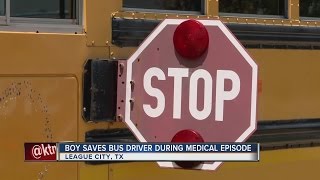 Boy saves bus driver's life