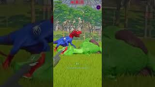 3 headed spiderman hunted indoraptor, hulk rexy #spiderman