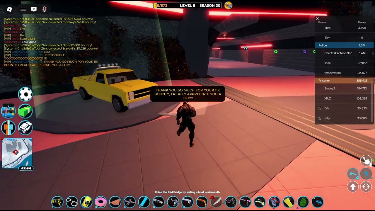 Арест игрока с высокой наградой, изображающего мускулистого бодибилдера в Roblox Jailbreak, часть 5.