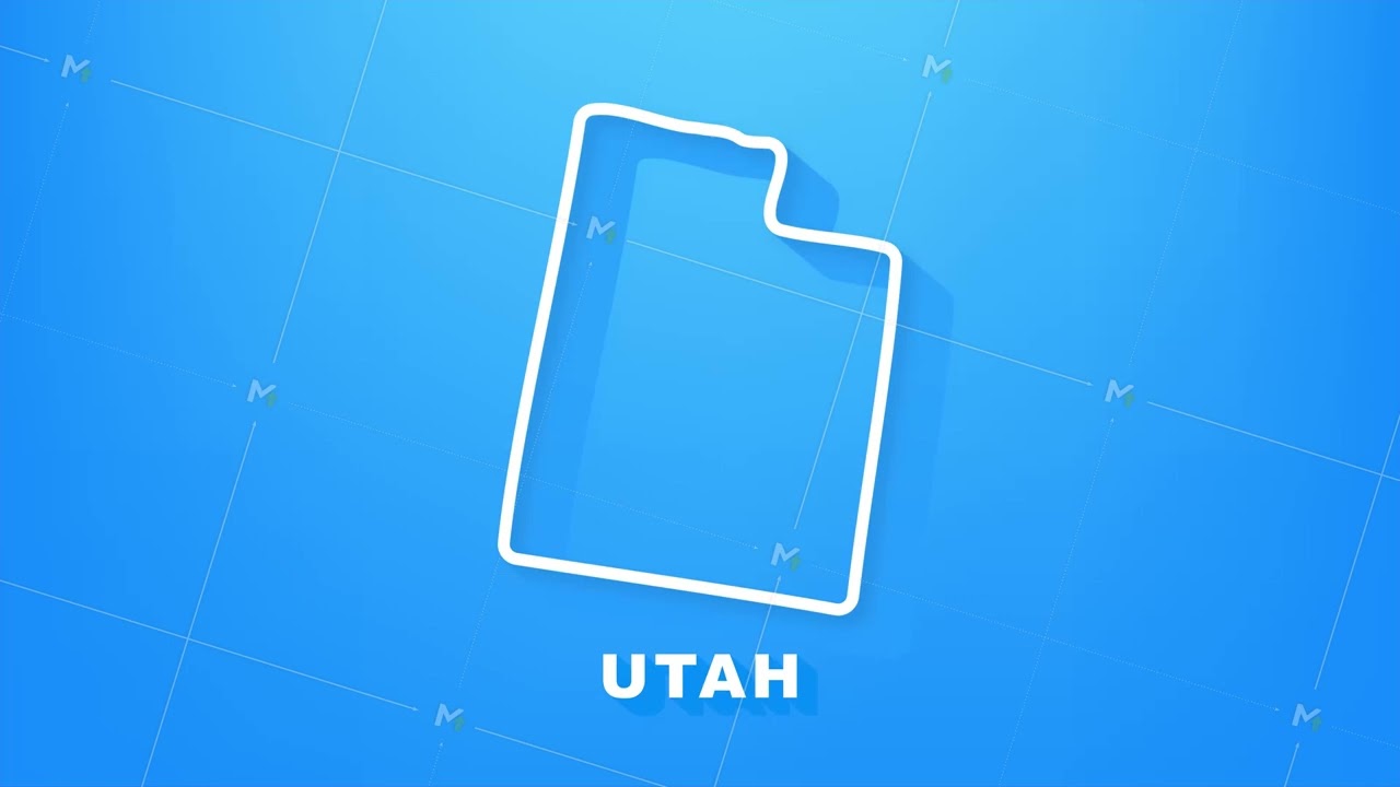 Utah state map outline animation. Motion graphics.