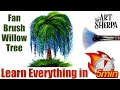☆ Weeping Willow Learn EVERYTHING in 5 minutes Fan Brush Techniques ☆ #7  | TheArtSherpa