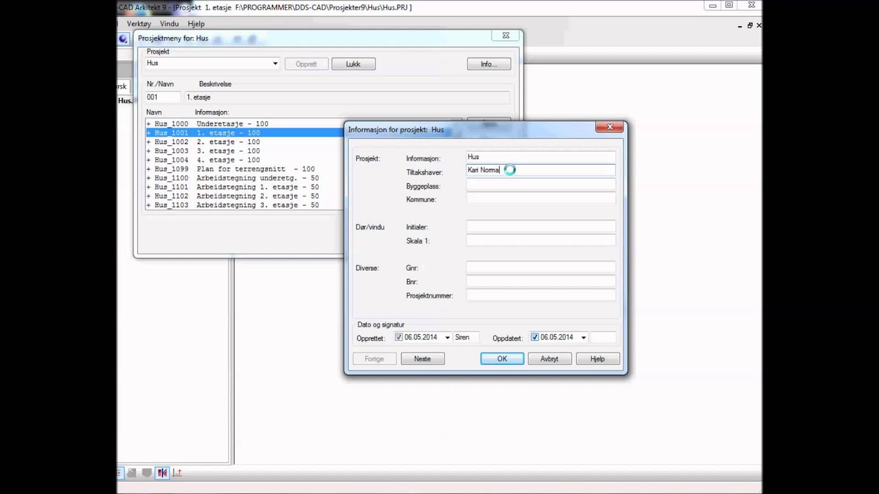 2. Hvordan starte et nytt prosjekt i DDS-CAD?
