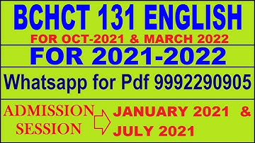 BCHCT 131 Solved Assignment 2021-22 in English Pdf @40rs 9992290905.