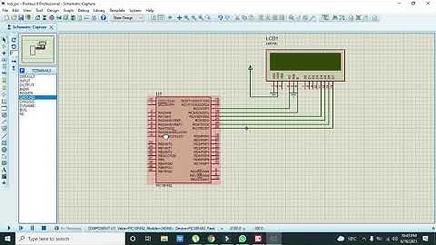 how to interface lcd 16*2 with pic 18f452 microcontroller in proteus using micro c