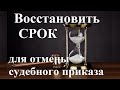 Отмена судебного приказа с восстановлением сроков! Пошаговая инструкция!