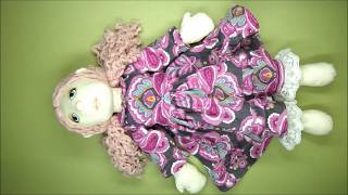 Rag Doll Outfit Making  - Traditional Dress part 4 - collar, frills & buttons - Alice's Bear Shop