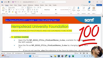 New Perspectives Excel 2019 | Module 11: SAM Critical Thinking Project 1c #excel module 11