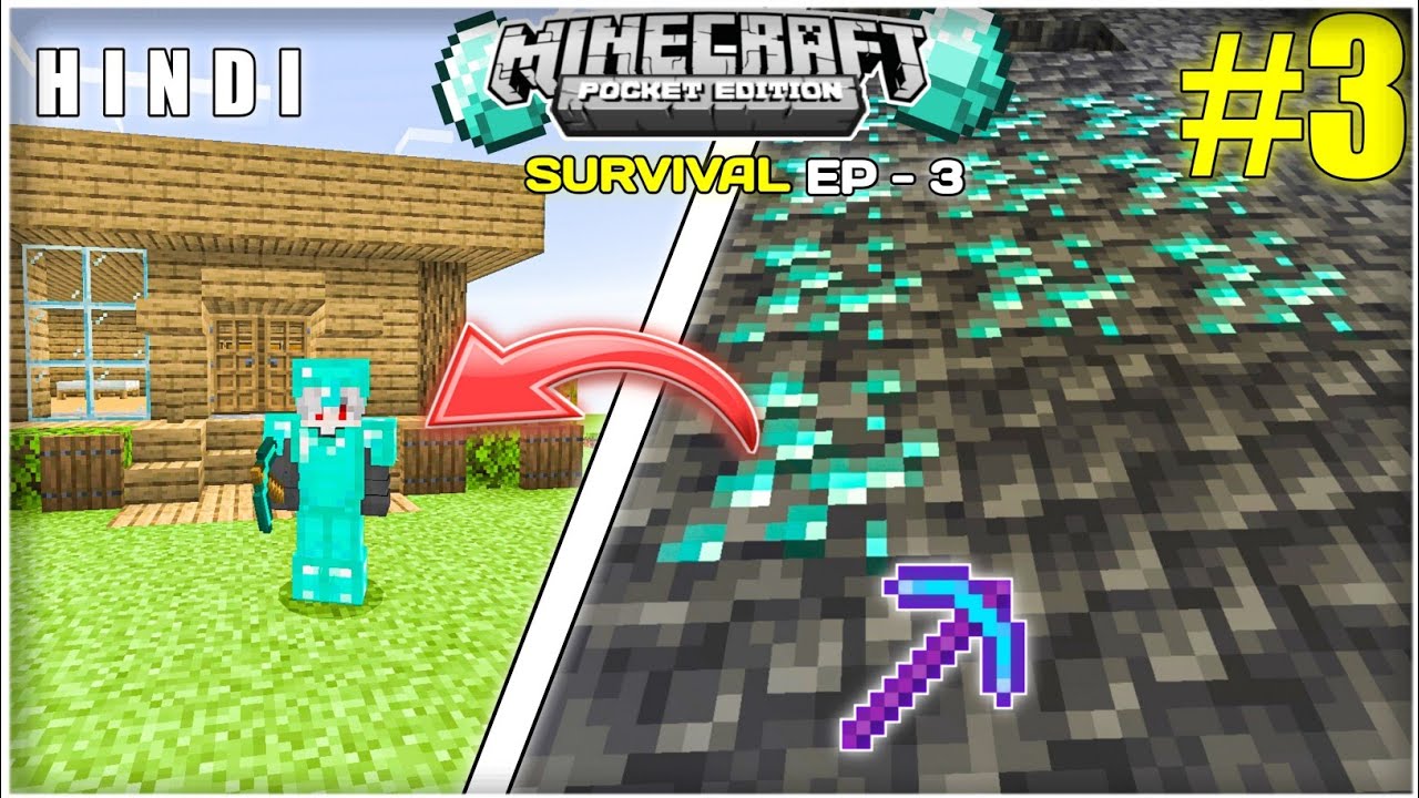 I Made A myself DIAMOND Armour In Minecraft || MCPE Survival EP-3 - YouTube