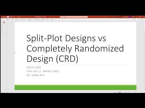 STAT 323 CRD vs Split Plot Example