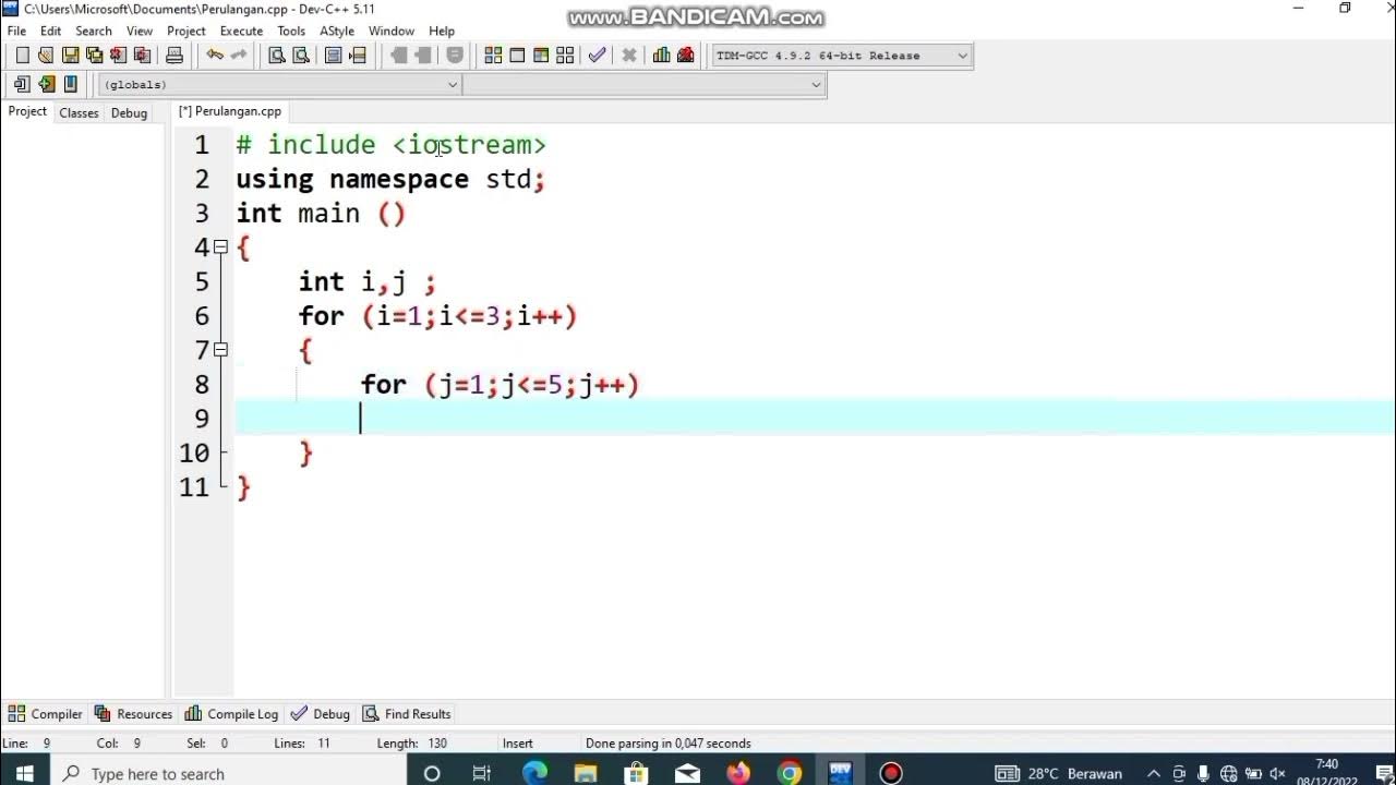 Perulangan angka def c++ - YouTube
