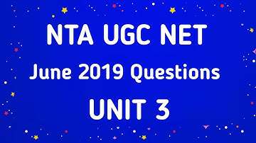 UGC NET SOCIOLOGY June 2019 Questions asked from Unit 3