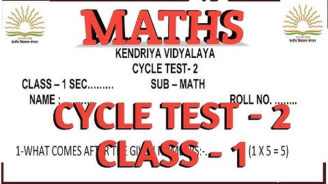 cycle test 2/maths/class 1/kv/kvs/ncert/cbse #cycletest #class2 #maths #kvexam #ncrt @KVS360