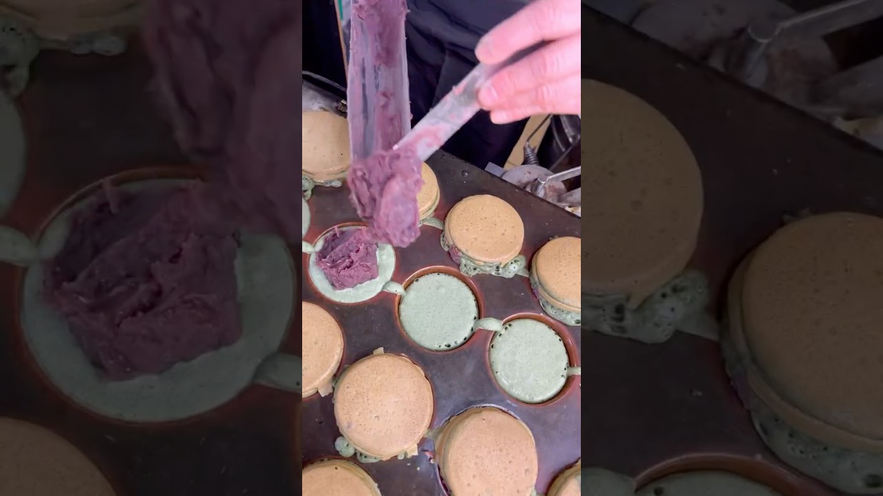 キャラも手伝う よもぎの大判焼き　