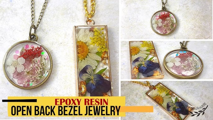 DIY Pressed Flower UV Resin Open Frame Pendant Necklaces — Wine & Sprinkles