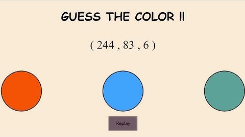 HOW TO MAKE A COLOR GUESSING GAME IN JAVASCRIPT || HTML , CSS AND JAVASCRIPT || WEB DEVELOPMENT