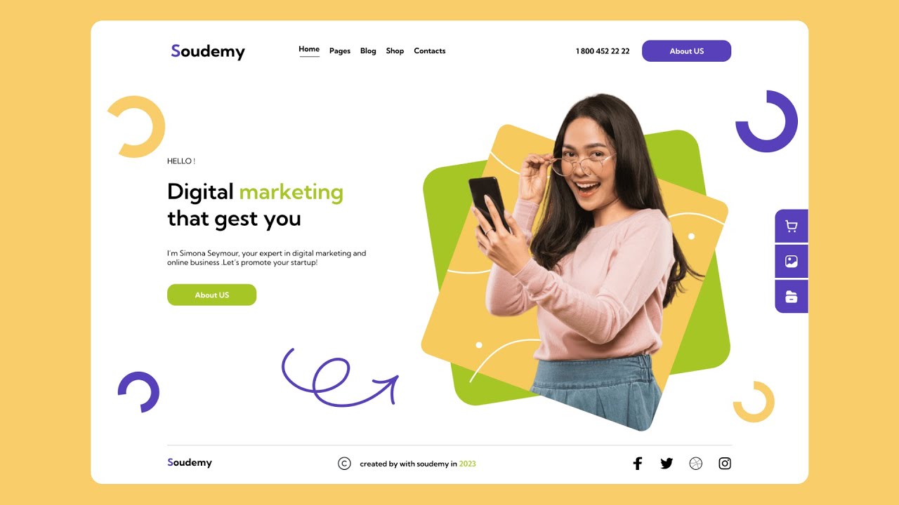 6-Minute Figma Speed Art: Digital Marketing Landing Page UI Design ...