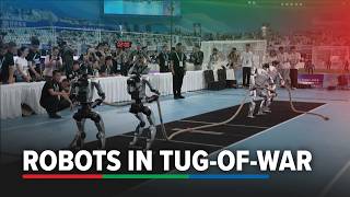 Droids pull their weight in new tug-of-war event at World Humanoid Robot Games