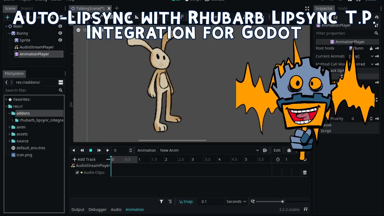 Rhubarb Lip Sync TP Integration for Godot Demo