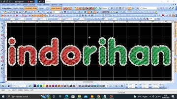 Belajar desain wilcom, Cara membuat outline, garis pinggir atau  pada teks secara otomatis