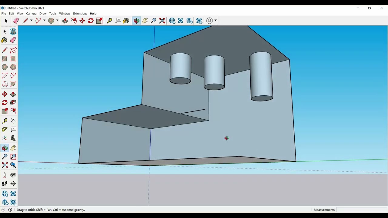 การใช้เครื่องมือเบื้องต้น sketchup pro 2021