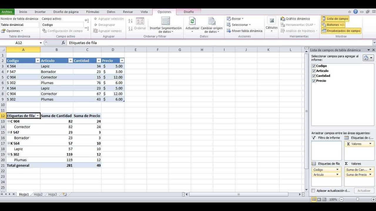 Tabla Dinamica Excel Youtube