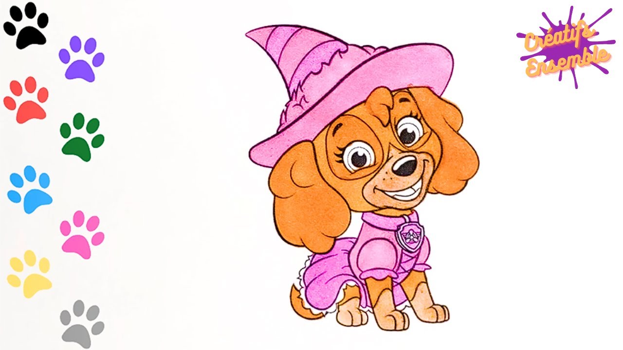 Coloriage STELLA PAT PATROUILLE - SKYE PAW PATROL | Apprendre à