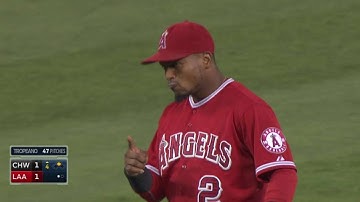 CWS@LAA: Aybar fields tough grounder, gets the out