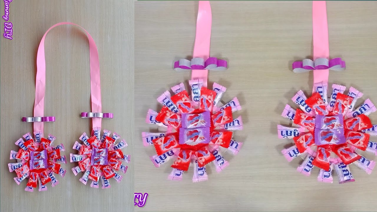 พวงมาลัยลูกอมปัจฉิมแบบง่าย น่ารักๆ ประหยัด