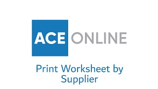 ACE Online - Print Worksheet By Suppliers screenshot 3