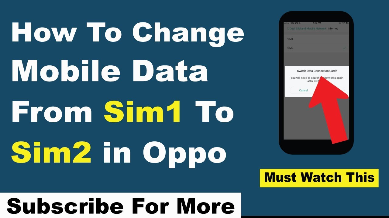 How To Change Mobile Data From Sim 1 To Sim 2 in Oppo | Sim 1 Sy Sim 2 ...