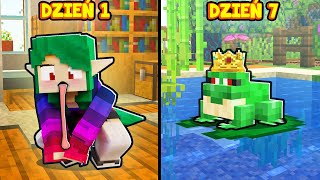 Spędziłam 7 DNI JAKO KSIĘŻNICZKA-ŻABA w Minecraft!