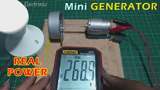Experiment! Real Power, Mini Generator from Fan Swing Motor | No Hoax