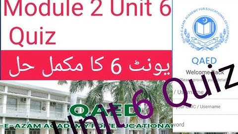 Module 2 | Unit 6 | Quiz | End Quiz | Feedback | QAED | EASTE
