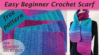 #15  EASY Crochet Scarf for the Absolute Beginner
