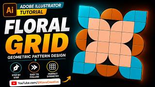 Floral Grid Pattern Design in Adobe Illustrator | Step by Step Tutorial