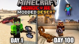 100 Days of Hardcore Minecraft In A Modded Desert Only World (Hindi)