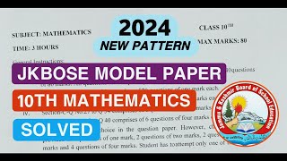 10TH JKBOSE MODEL PAPERS 2024