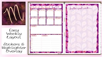 EASY Weekly Layout with Stickers and a Highlighter Overlay - Digital Plan with Me - Noteshelf