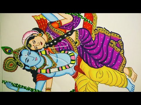 Radha Krishna Painting Radha Krishna Swinging In Swing By Draw With Me Drawing Classes By Suhan