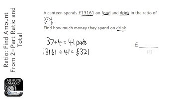 Ratio: Find Amount From 2-Part Ratio and Total (Grade 3) - OnMaths GCSE Maths Revision
