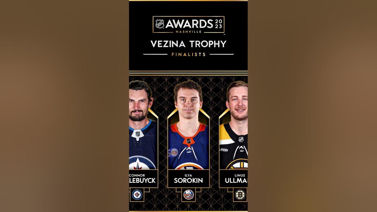 VEZINA Trophy Finalists nhl winnipeg NewYork Boston Jets Islanders Bruins Short 
