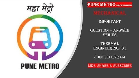 PUNE METRO - Mechanical | Thermal Engineering | Practice Test 1| Mygovtrack