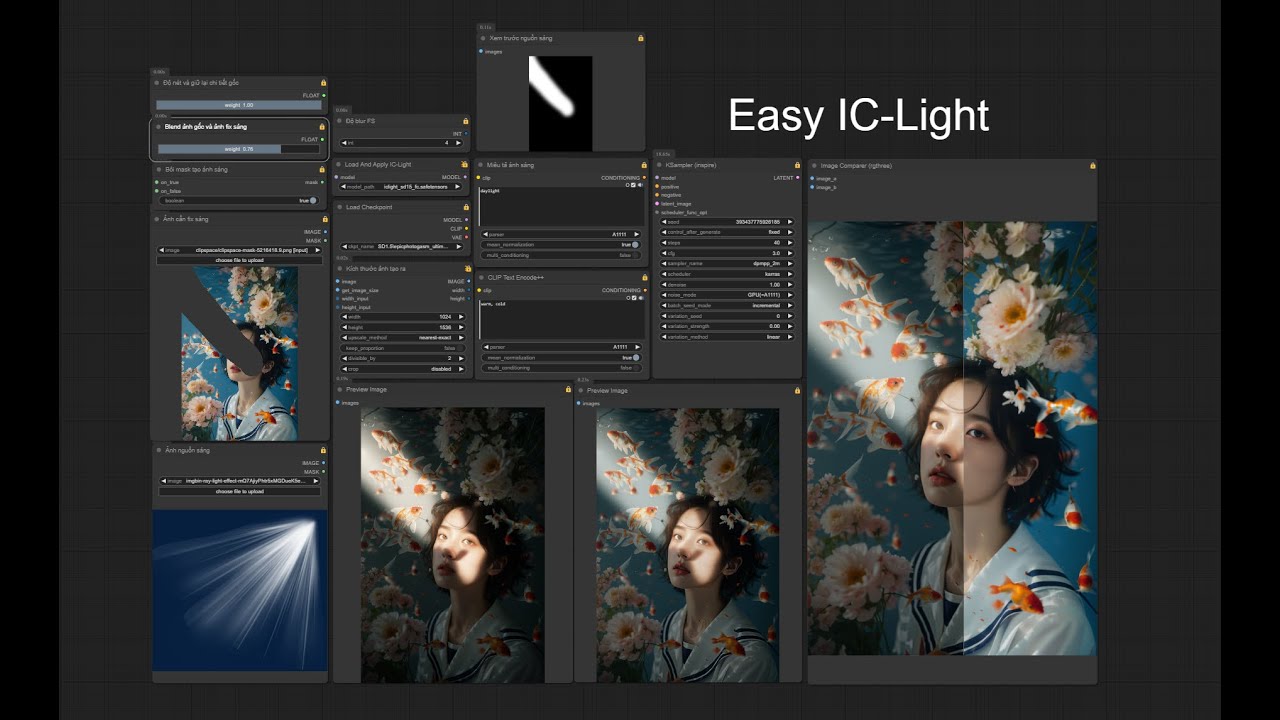 Outline Video Test nhanh workflow easy Ic-light