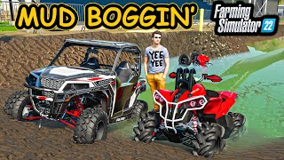 GOING MUD BOGGIN' WITH LIFTED ATV'S! | Farming Simulator 22