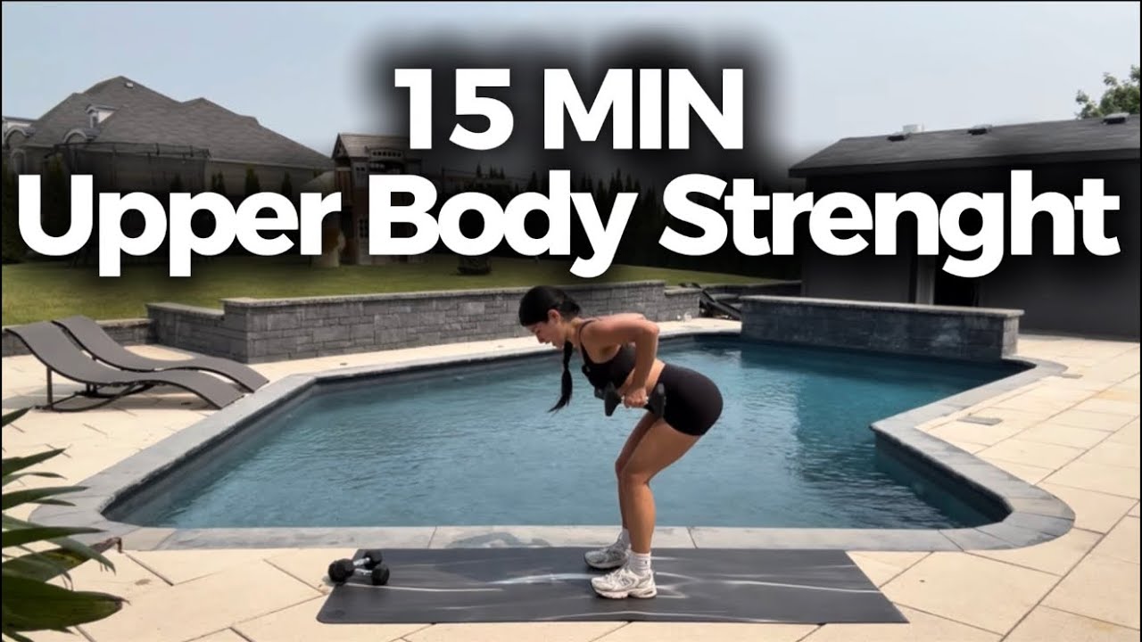 15 Min UPPER BODY STRENGHT to tone Arms & Back | Dumbbells + Warm up ...