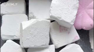 Soft White Chalk With Pink Bath Bomb ASMR | Super Crumbly Crispy Crushing Sounds